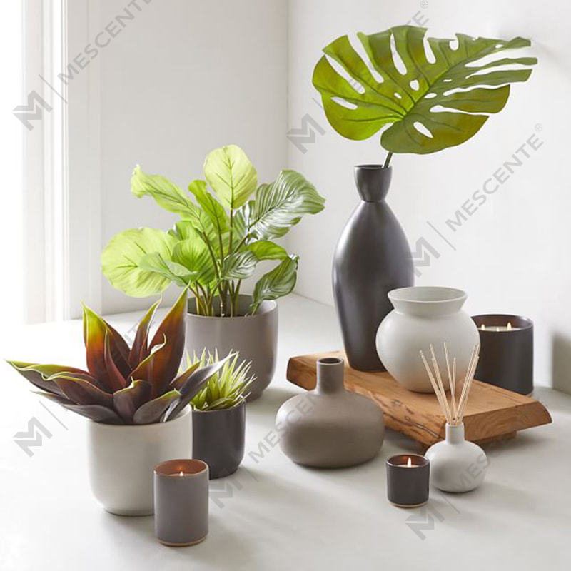 Frascos vacíos de lujo con aroma a cerámica para velas de soja a granel A29224-2-Valueables