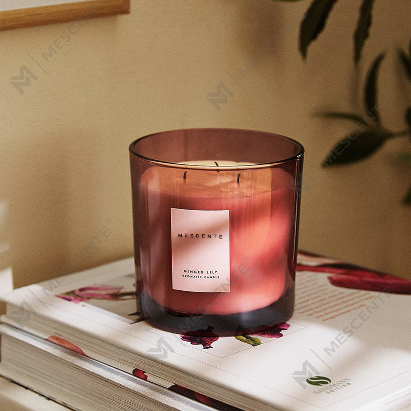 Velas de soja de lujo de 3 mechas personalizadas de M&Scent con tapa de madera A29273-1