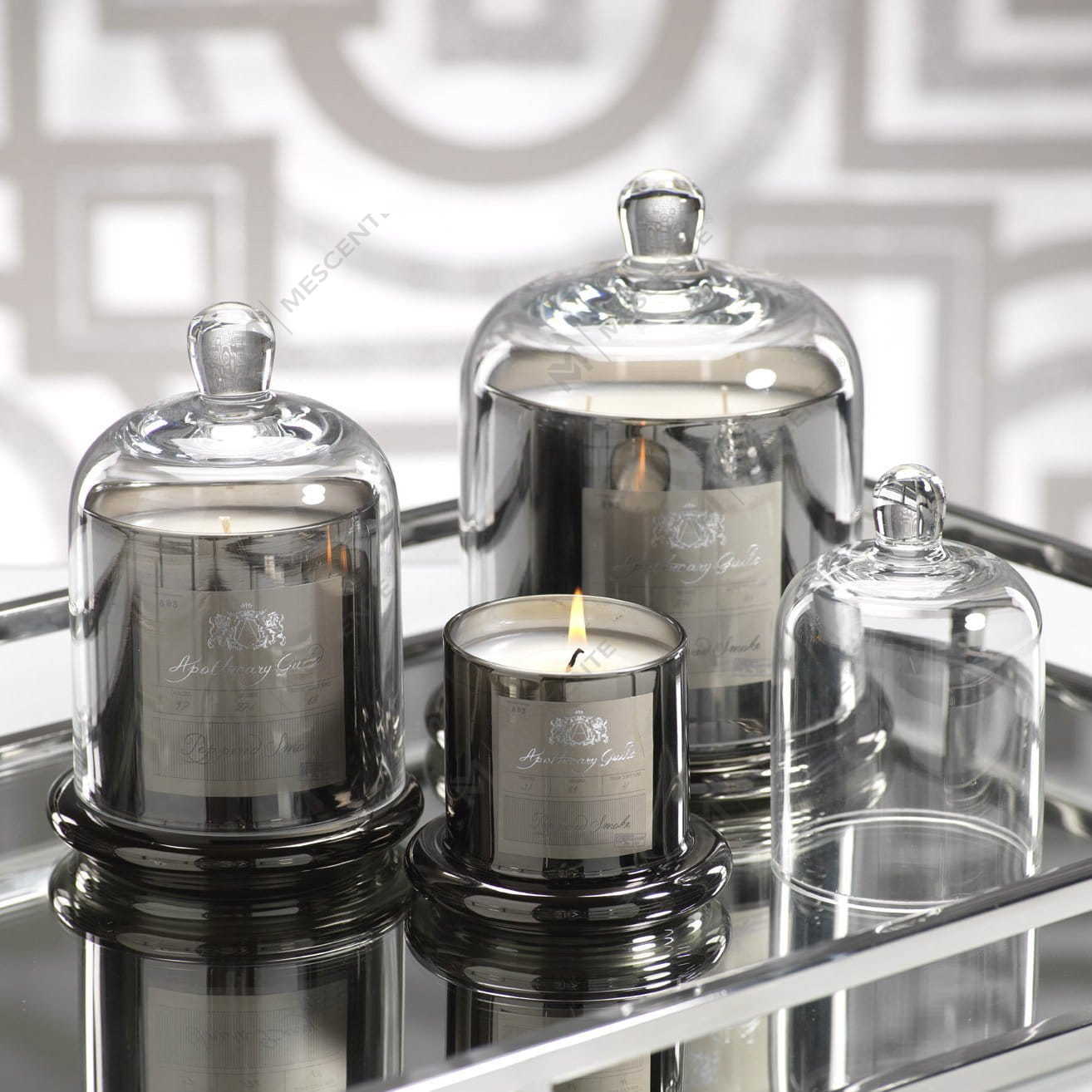 Vela perfumada decorativa con tapa de cúpula de vidrio para campana de boda romántica de M&Scent A29275