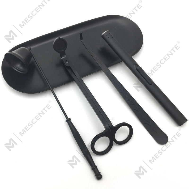 Juego de cucharilla recortadora de mecha 4 en 1 para rapé de velas Mescente A99133-3