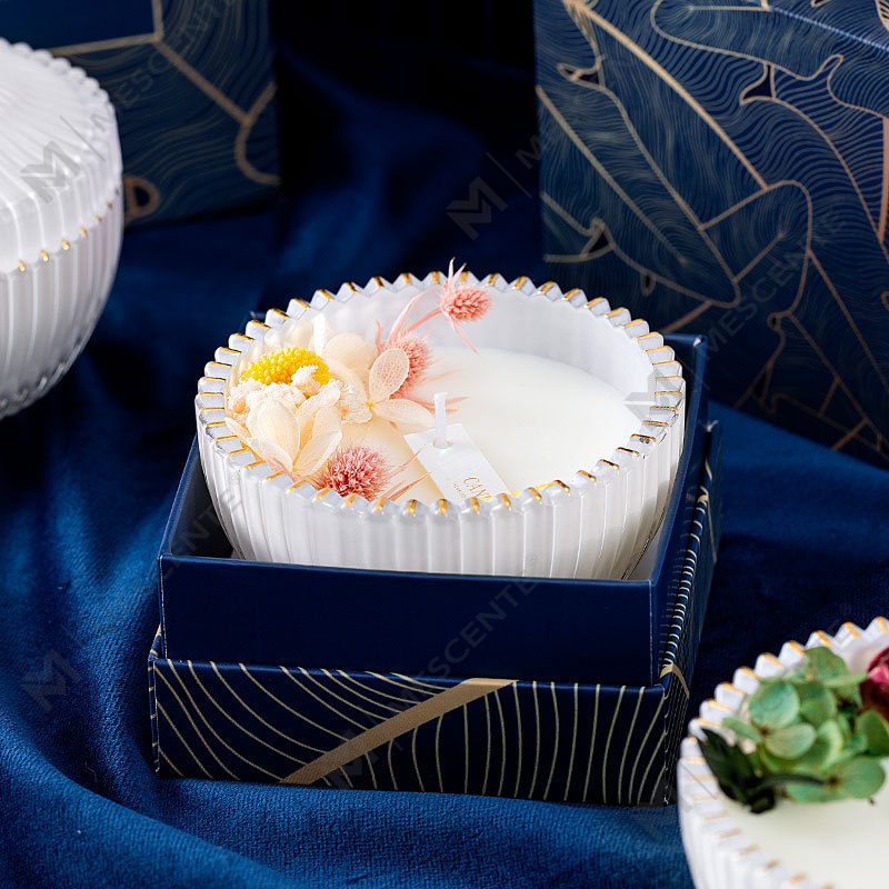 Vela aromática de mecha de madera con cera de soja perfumada de lujo personalizada y barata al por mayor de M&Scent