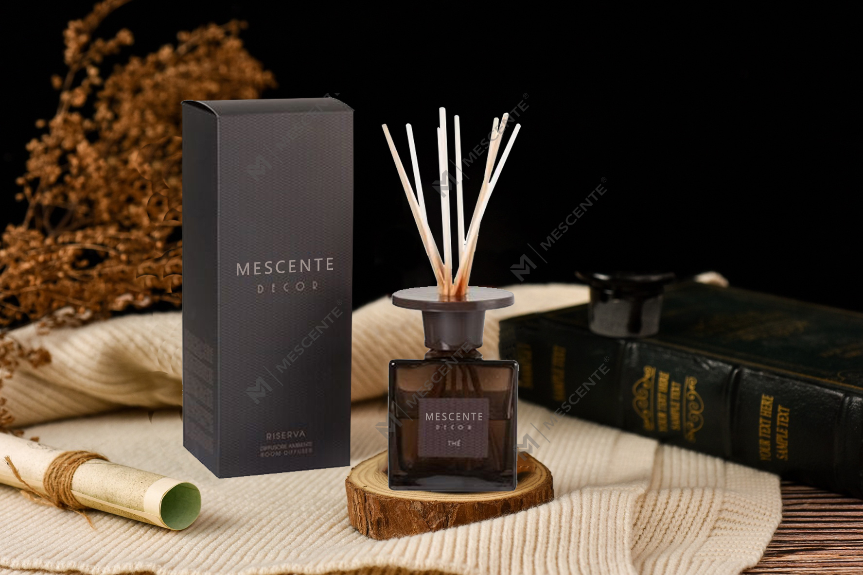 Juego de difusores de láminas de diente de león blanco Mescente 2pk de 120 ml, juegos de difusores de láminas de marca privada