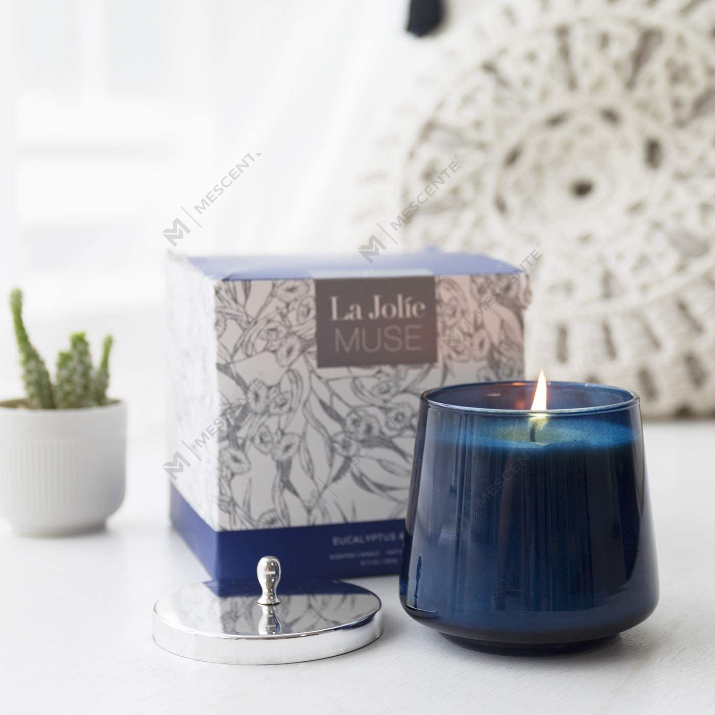 Vela de soja perfumada con libro de aromaterapia 100 % natural de M&Scent para el hogar, velas perfumadas con frascos grandes