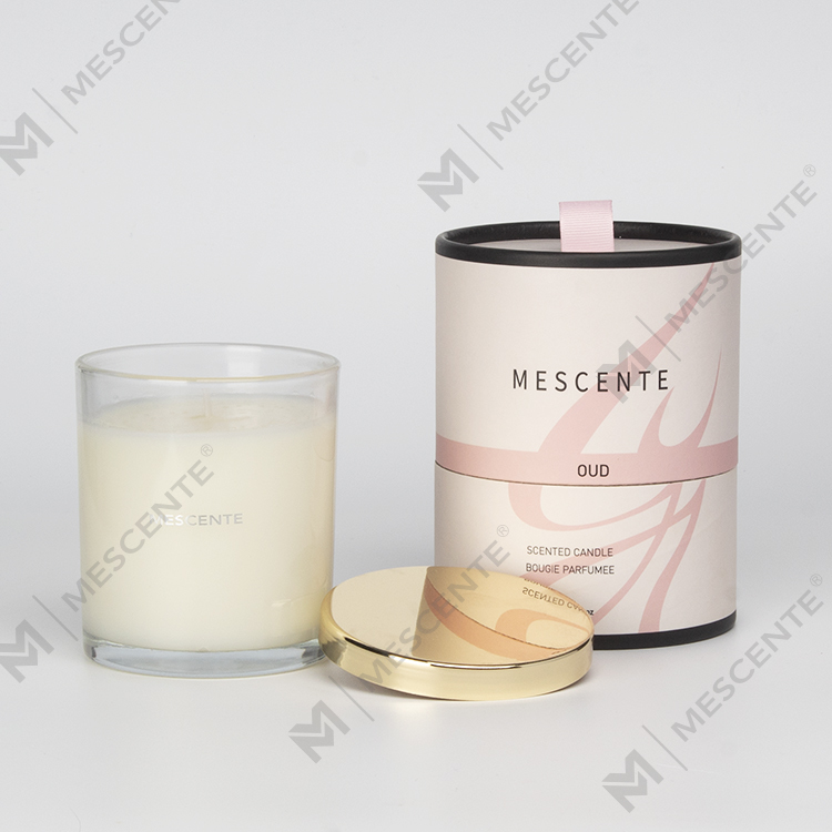 Velas perfumadas navideñas de marca privada de lujo al por mayor de Mescente con mecha de madera