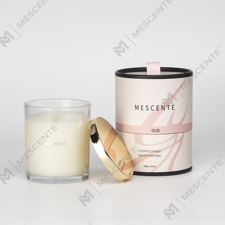 Velas perfumadas navideñas de marca privada de lujo al por mayor de Mescente con mecha de madera