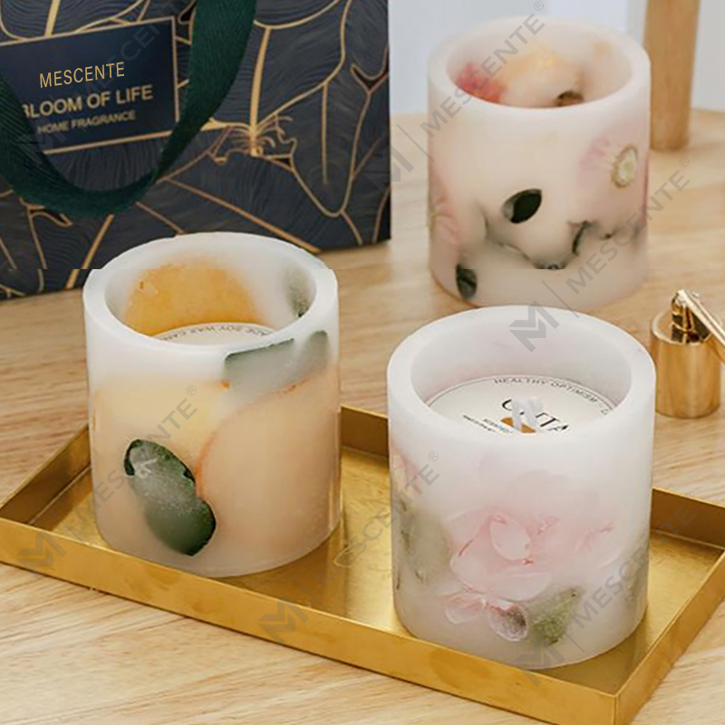 Juego de regalo de velas de té de cera de soja natural de lujo al por mayor de M&Scent