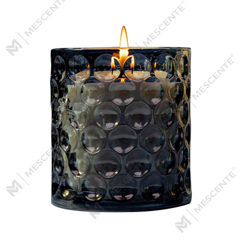 Velas perfumadas con etiqueta Citta de marca privada de cera de soja de vidrio transparente de lujo personalizadas con flores secas