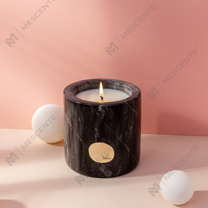 Portacerámicas de lujo personalizados con etiqueta privada Velas de cera de soja perfumadas con etiqueta Citta y flores secas