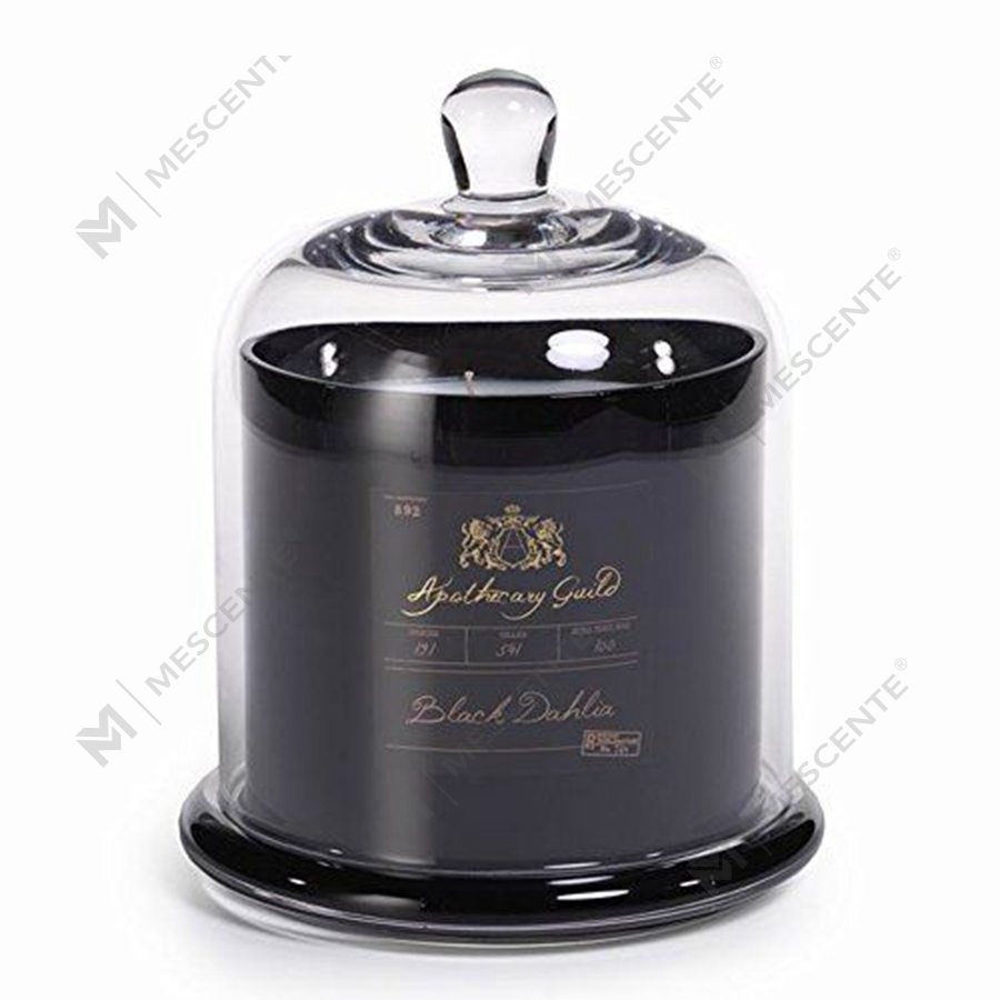 Frascos con cúpula de vidrio y soporte para velas perfumadas con cubierta abovedada plateada de lujo de Mescente