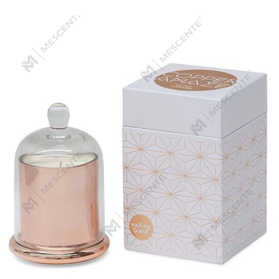 Frascos con cúpula de vidrio y soporte para velas perfumadas con cubierta abovedada plateada de lujo de Mescente