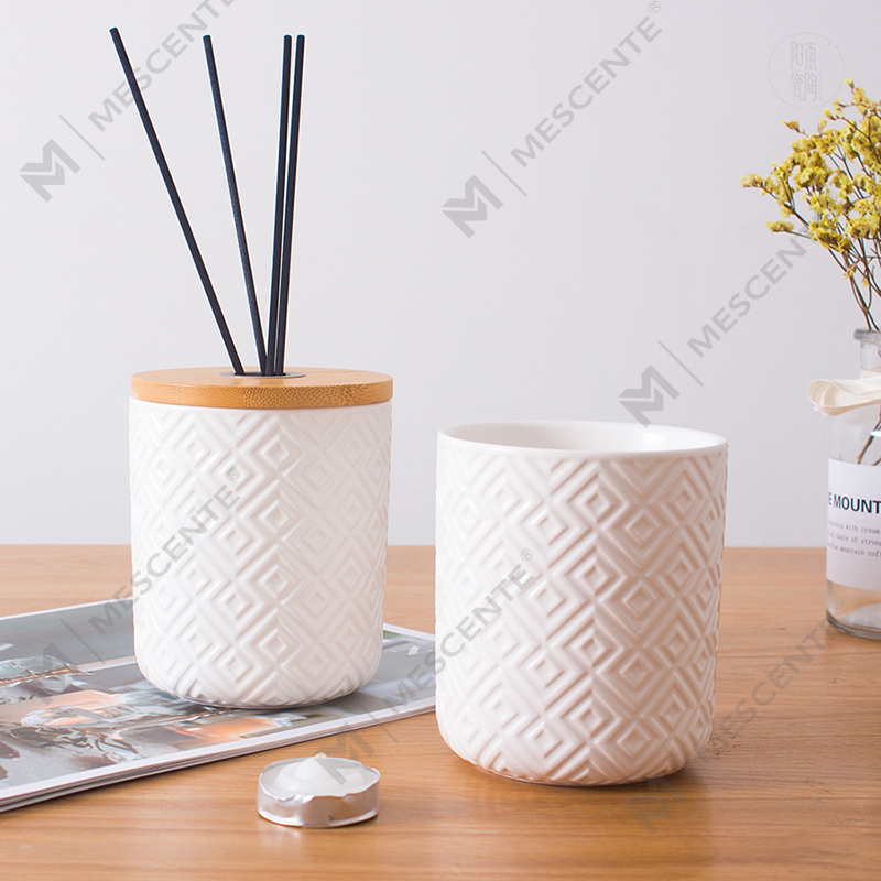Difusor de láminas para botellas de vidrio decorativas con aroma cerámico redondo de 100 ml y 200 ml de M&Scent