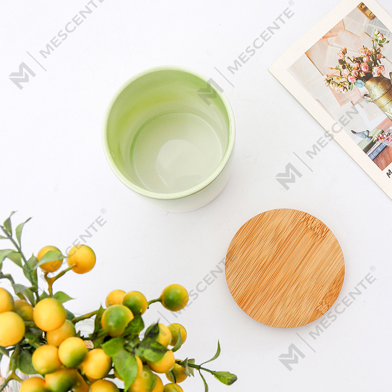 Velas perfumadas personalizadas para decoración del hogar de marca privada de M&Scent en frascos de cerámica