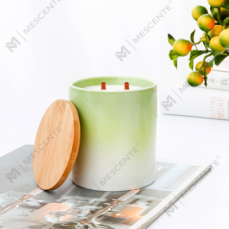 Velas perfumadas personalizadas para decoración del hogar de marca privada de M&Scent en frascos de cerámica