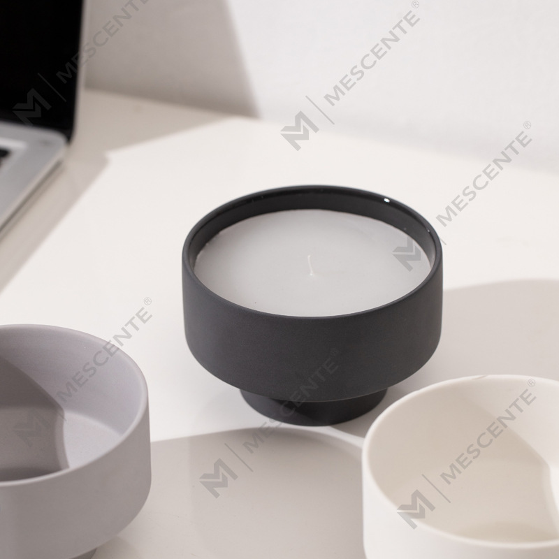 Venta al por mayor de M&Scent Tarro de velas navideñas esmeriladas blancas de 3 mechas, grandes, personalizadas y modernas, con tapa de bambú