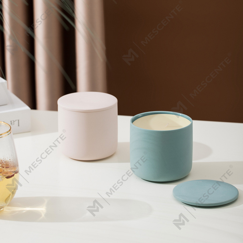 Tarro de velas navideñas esmeriladas blancas plateadas de 3 mechas grandes y personalizadas al por mayor de M&Scent con tapa de bambú