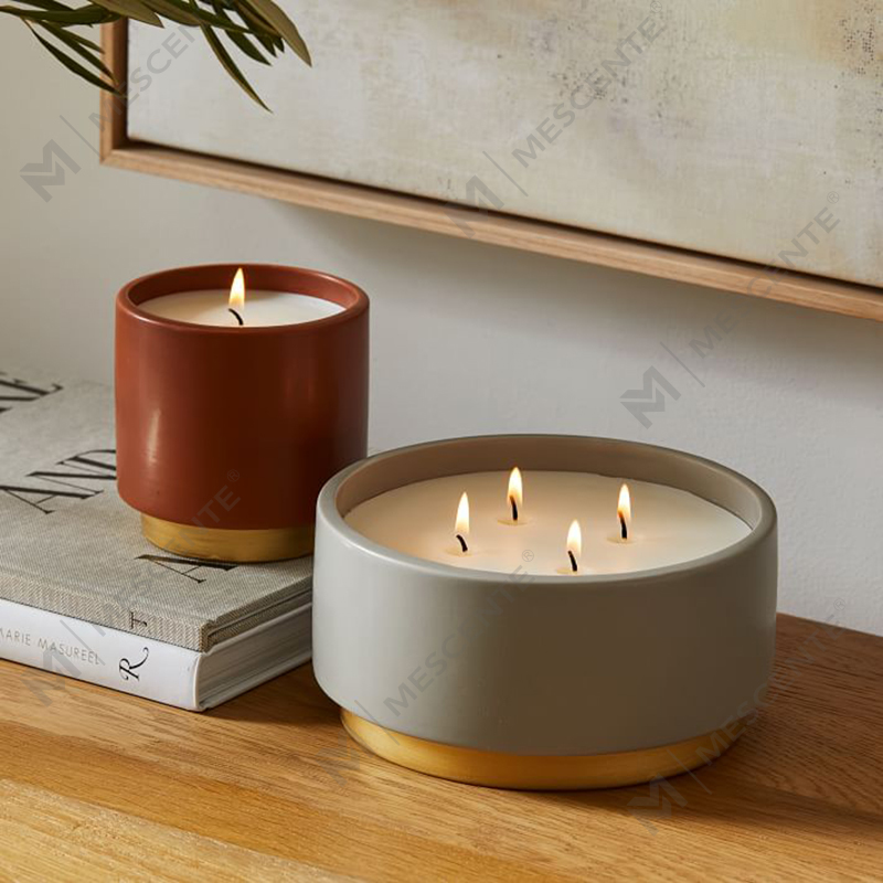 Velas perfumadas de marca privada para decoración del hogar, velas perfumadas de 4 mechas hechas a mano con cristales