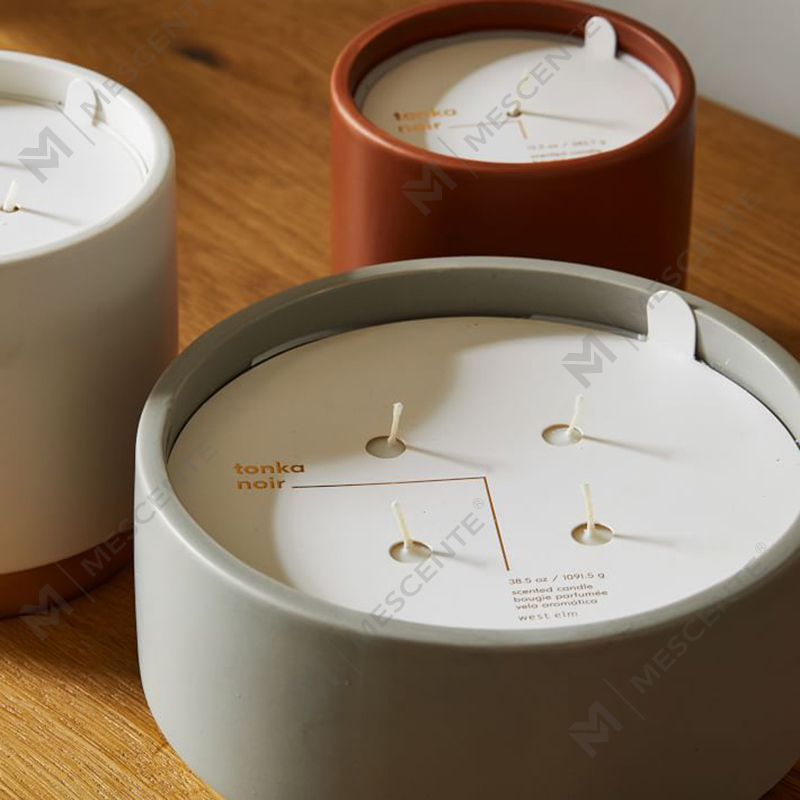 Velas perfumadas de marca privada para decoración del hogar, velas perfumadas de 4 mechas hechas a mano con cristales