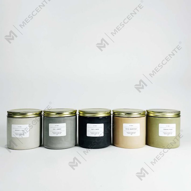 Vela perfumada con tapa en frasco de hormigón personalizado blanco de alta calidad