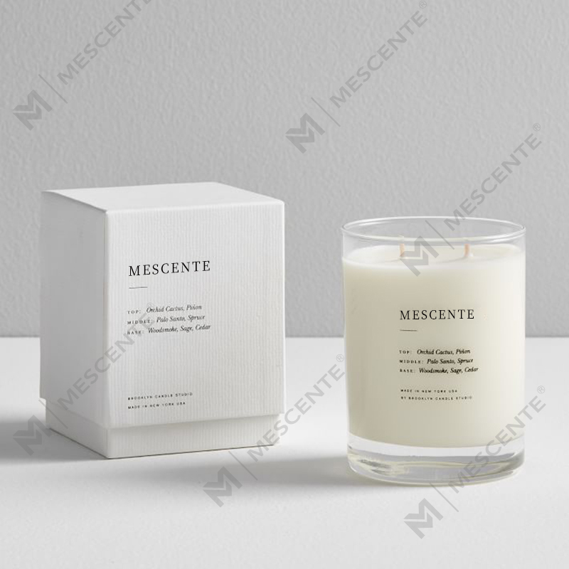 M&SENTE Nuevo producto Decoración del hogar Velas perfumadas personalizadas de 2 mechas en frasco de vidrio