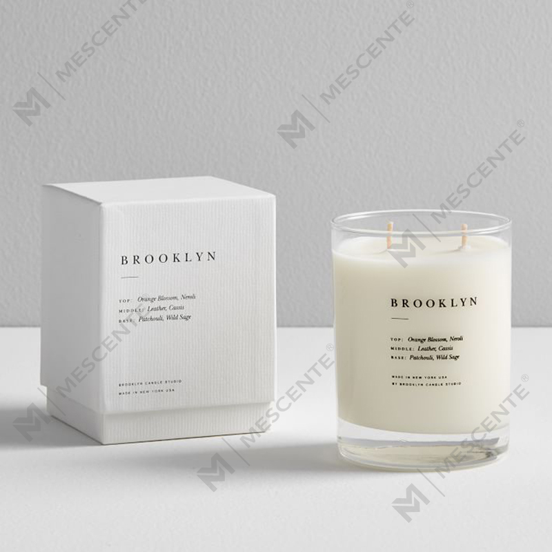 M&SENTE Nuevo producto Decoración del hogar Velas perfumadas personalizadas de 2 mechas en frasco de vidrio