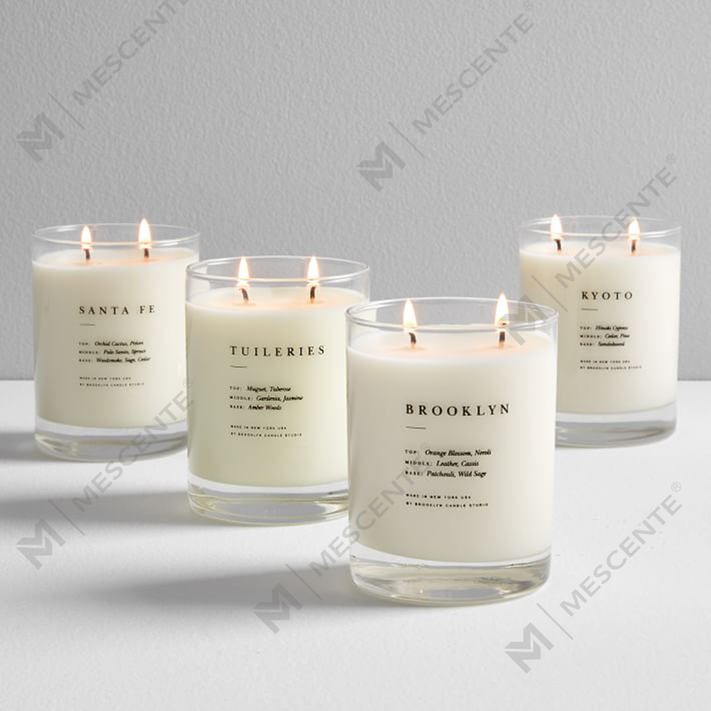 M&SENTE Nuevo producto Decoración del hogar Velas perfumadas personalizadas de 2 mechas en frasco de vidrio