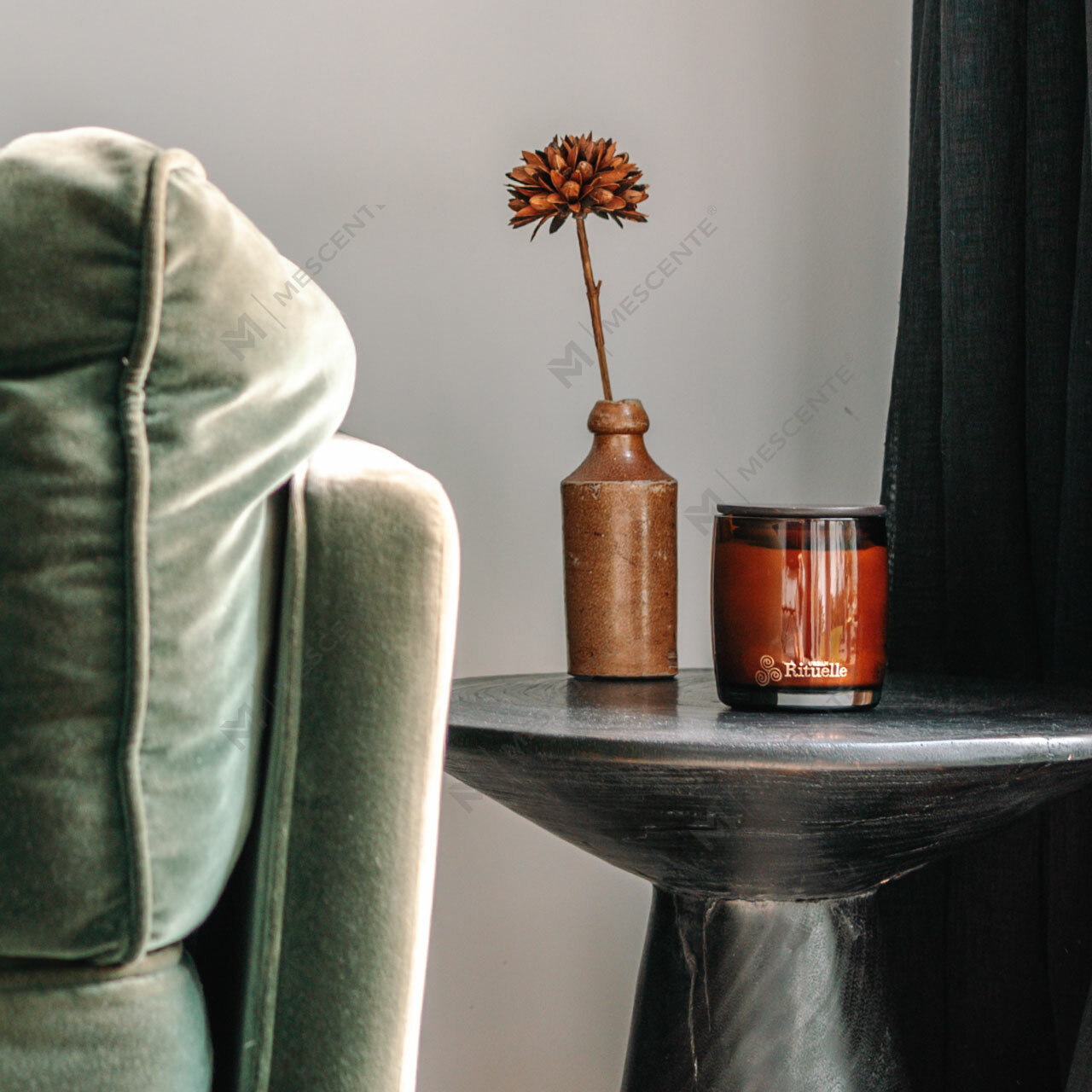 Vela perfumada estrellada de vainilla de marca privada de lujo con película de madera