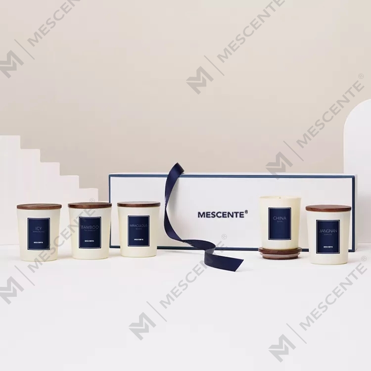 Velas perfumadas con aceite y fragancia de marca privada al por mayor de M&Scent, lujo con tapa, vela de aromaterapia