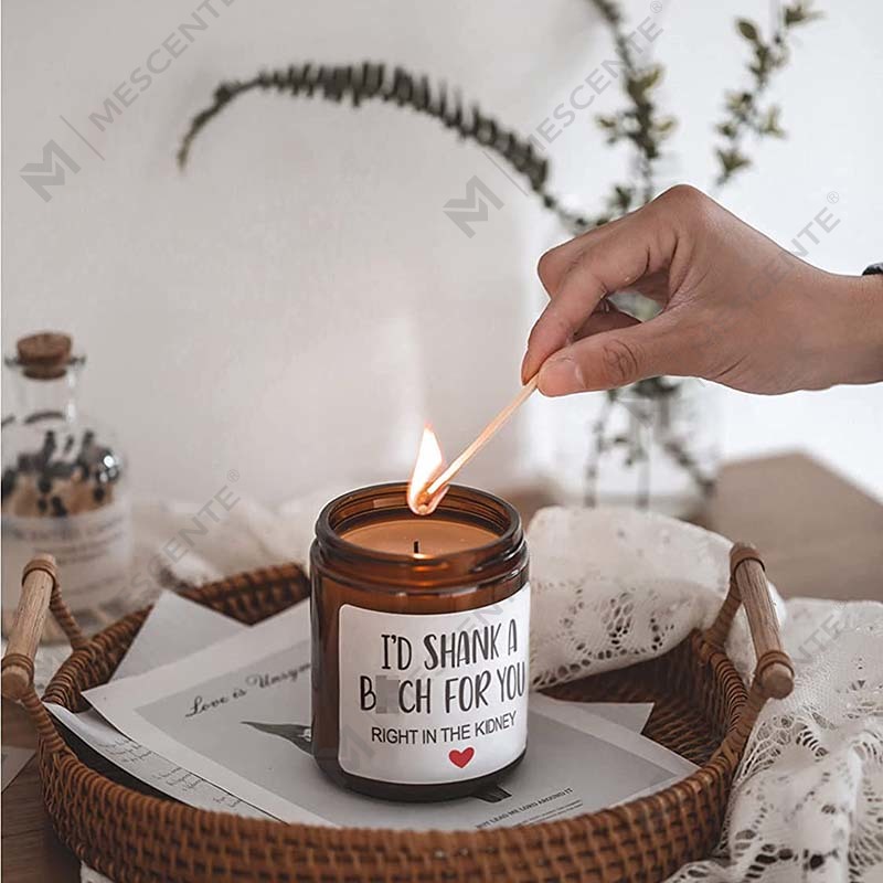 Juego de velas perfumadas navideñas de cera 100 % natural de M&Scent para regalo en casa, velas perfumadas en frasco de vidrio con tapa de metal