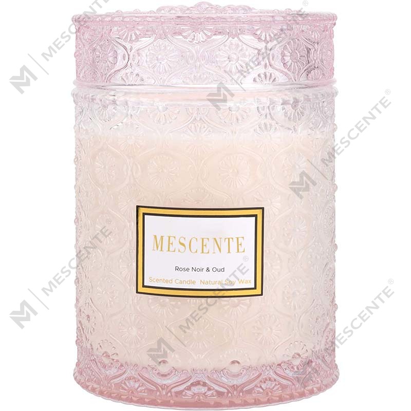 Vela de spa casera con aroma a flores secas, cera de soja, menta y lanzas de eucalipto M&Scent