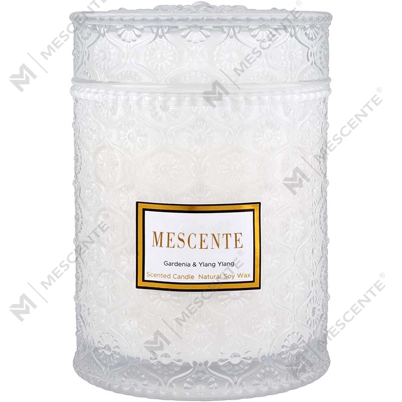 Vela de spa casera con aroma a flores secas, cera de soja, menta y lanzas de eucalipto M&Scent