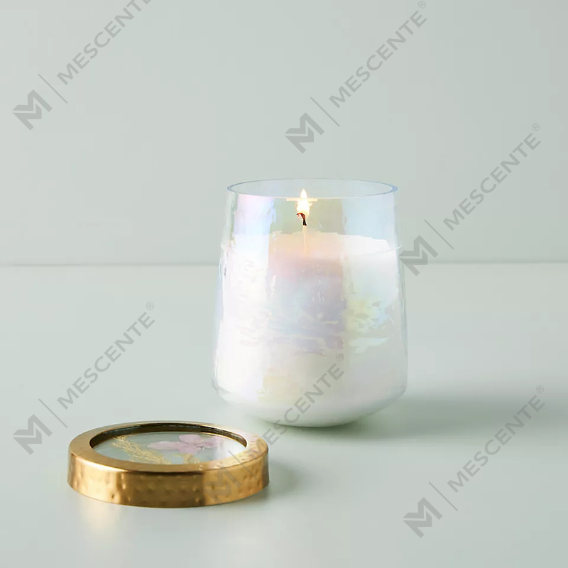 Venta al por mayor de velas aromáticas fuertes de vidrio transparente con decoración del hogar de marca privada personalizadas