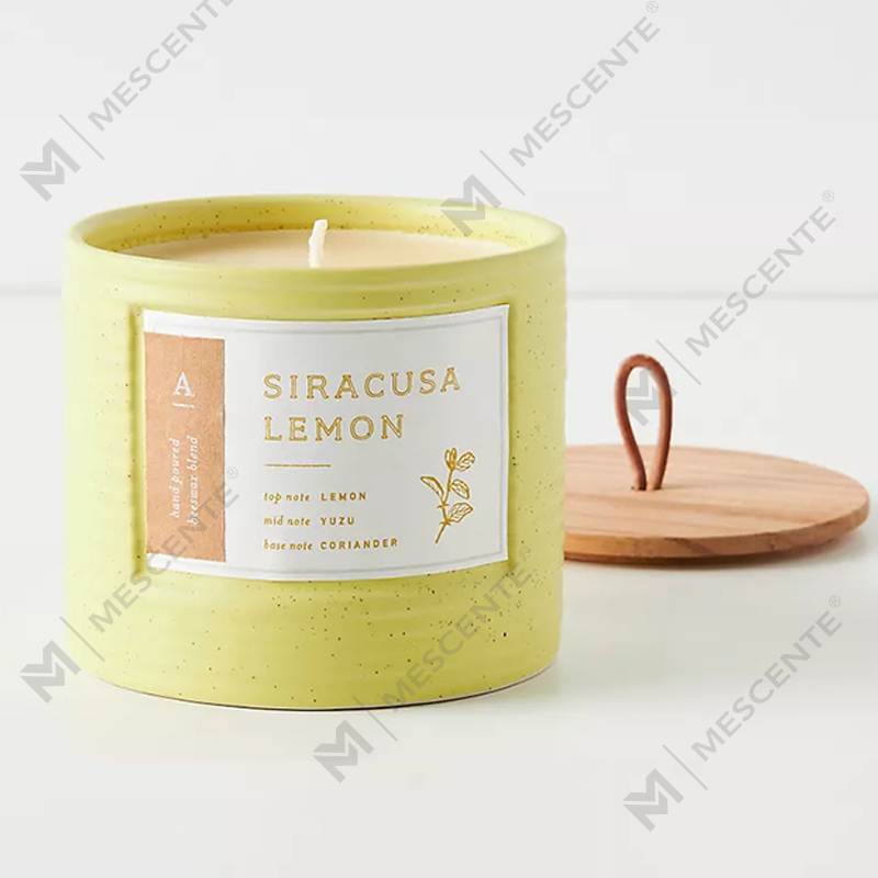 Frascos de cerámica de colores de marca privada de M&Scent Velas elegantes con cera de soja perfumada