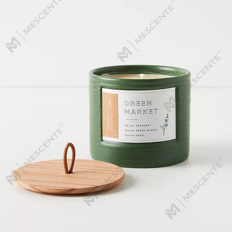 Frascos de cerámica de colores de marca privada de M&Scent Velas elegantes con cera de soja perfumada