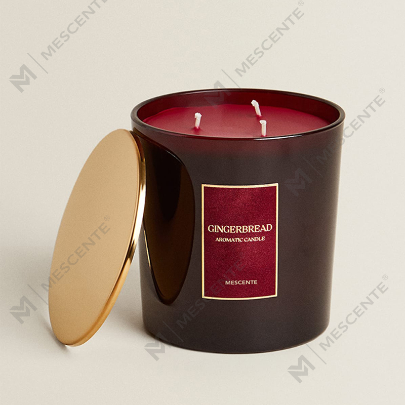 Velas de lujo personalizadas de 3 mechas de M&Scent Vela perfumada de vidrio negro mate de marca privada personalizada