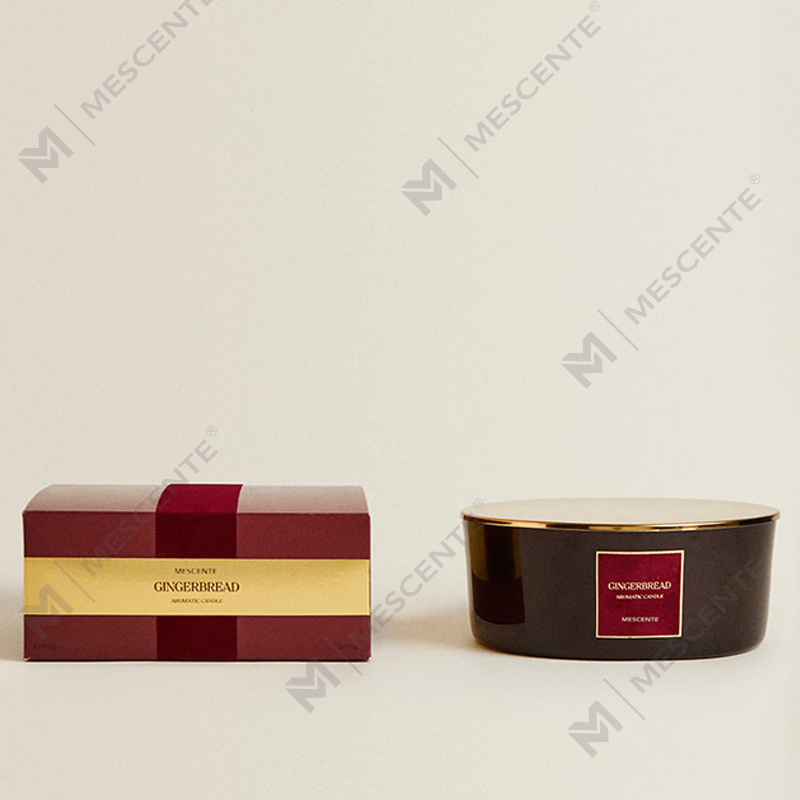 Velas de lujo personalizadas de 3 mechas de M&Scent Vela perfumada de vidrio negro mate de marca privada personalizada