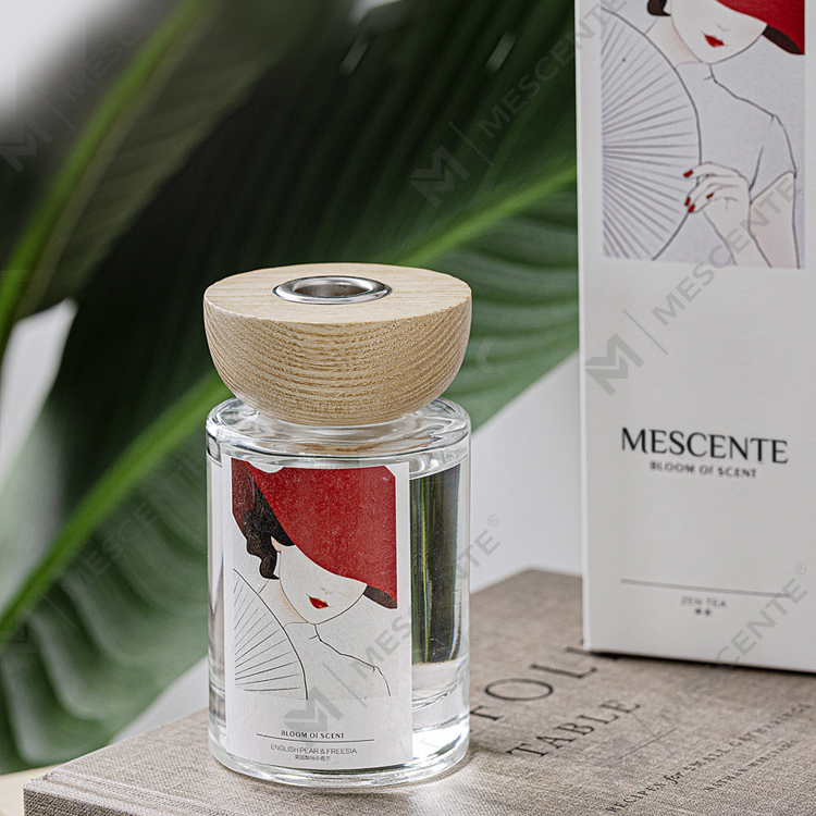 Juegos de difusores de varillas para botellas de vidrio de marca privada al por mayor de M&Scent con tapón