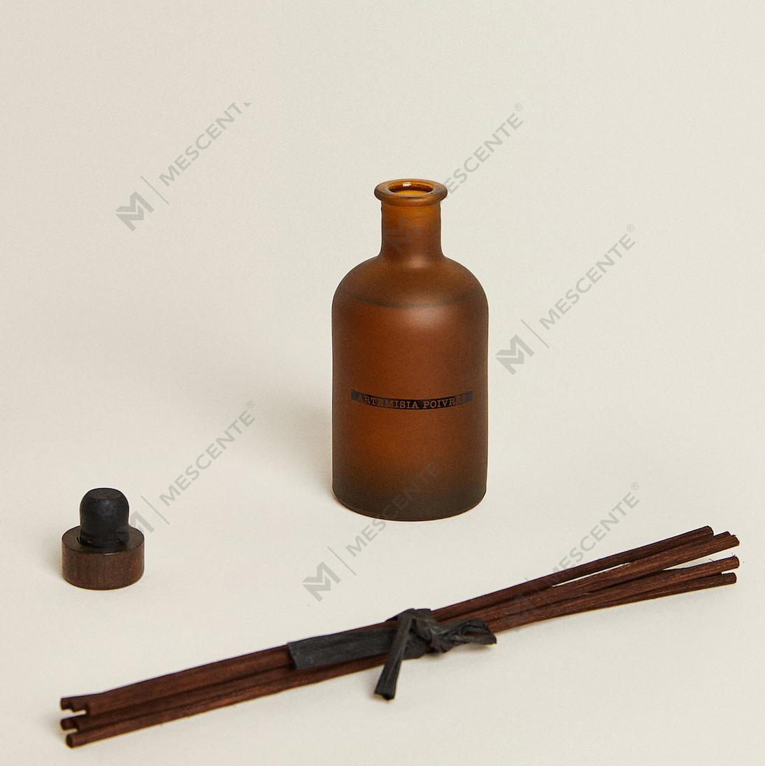 Botella grande de lujo con glaseado negro, 50 ml, 300 ml, aceite esencial de aroma floral con flores secas, juego de aceites difusores de láminas a granel